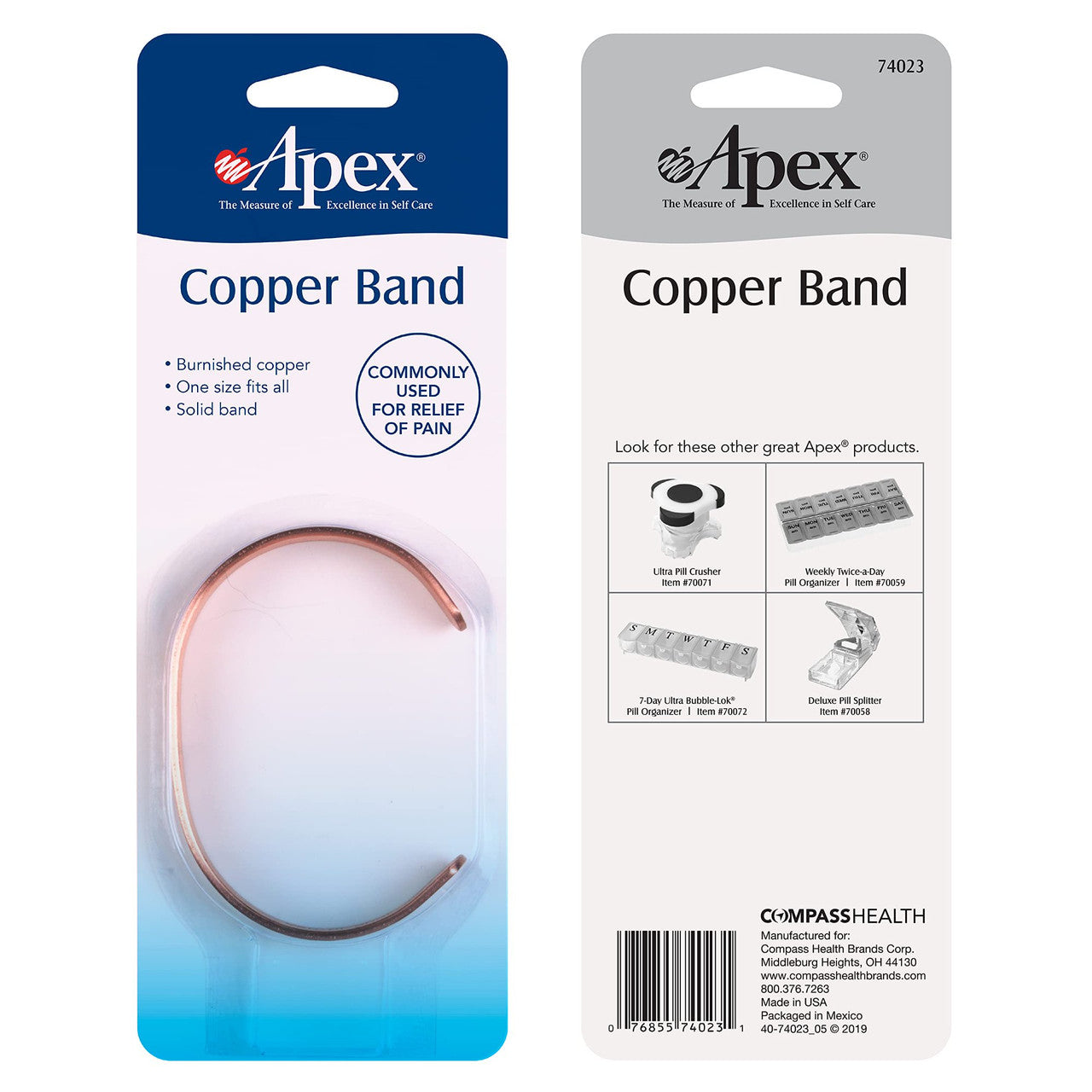Apex Copper Wrist Band For The Relief Of Pains - 1 Ea